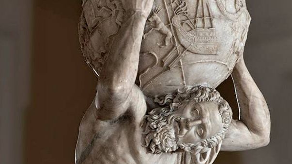 Статуя Атланта, держащего небесную сферу (Атлант Фарнезе). Римская копия греческой скульптуры II в. до н. э.