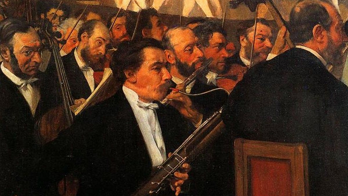 Эдгар Дега. Оркестр Оперы (фрагмент). 1868-1869