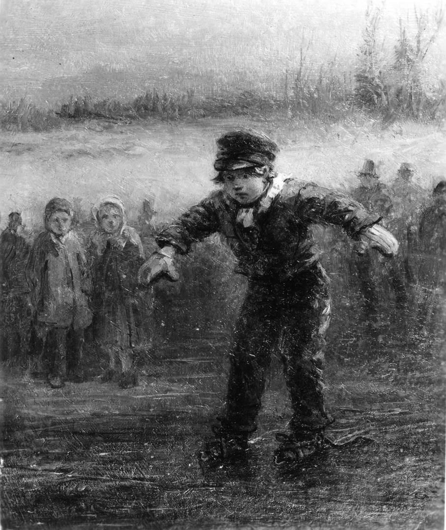 Джордж Генри Ботон. Мальчик на коньках. 1860