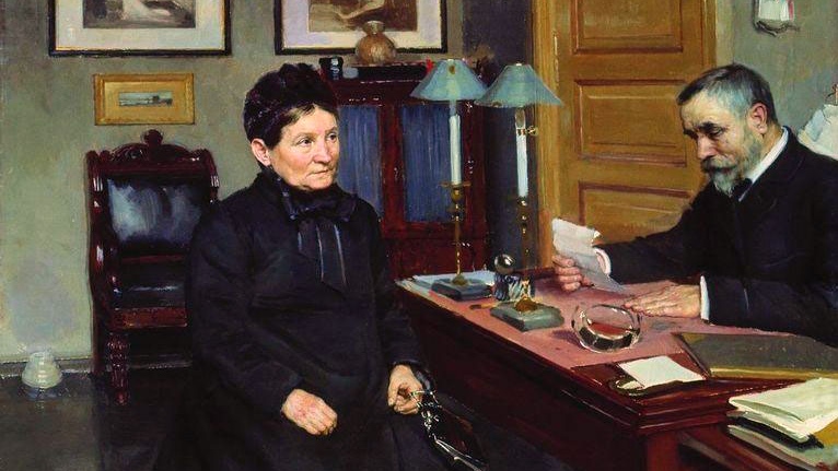 Николай Неврев. Просительница (фрагмент). 1880-е