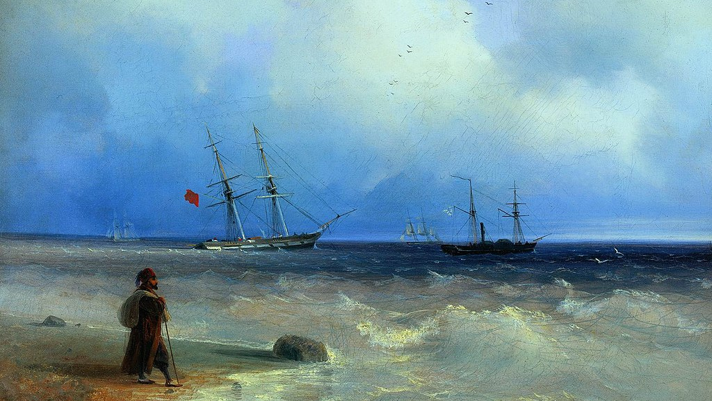 Иван Айвазовский. Морской берег (фрагмент). 1840 год