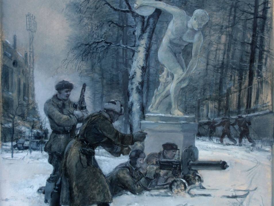 Георгий Нисский. Подготовка народного ополчения (фрагмент). 1942