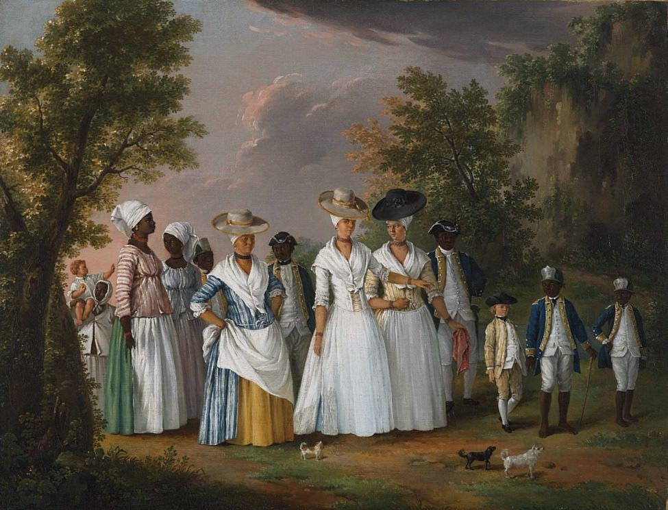 Агостино Бруниас. Свободные женщины с детьми и слугами в пейзаже. 1770-1796