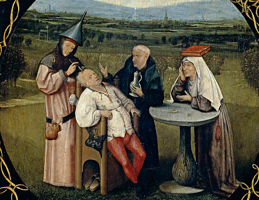 Иероним Босх. Извлечение камня глупости. 1475-1480