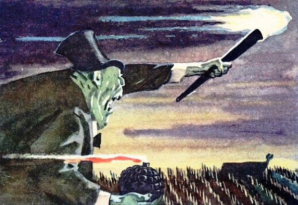 Поджигатель войны. Иллюстрация к повести А. Гайдара «Мальчиш-Кибальчиш». 1930-е