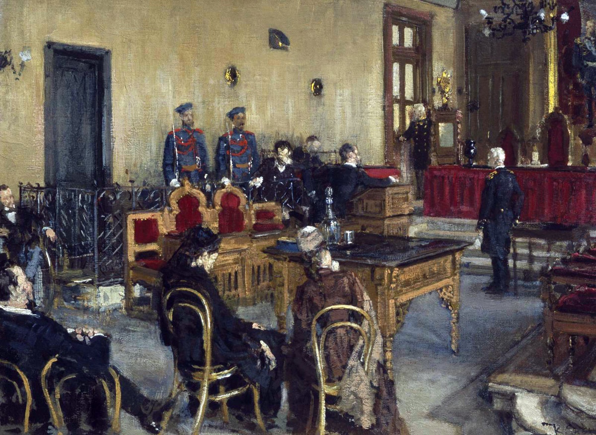 Константин Савицкий. В ожидании приговора суда. 1895