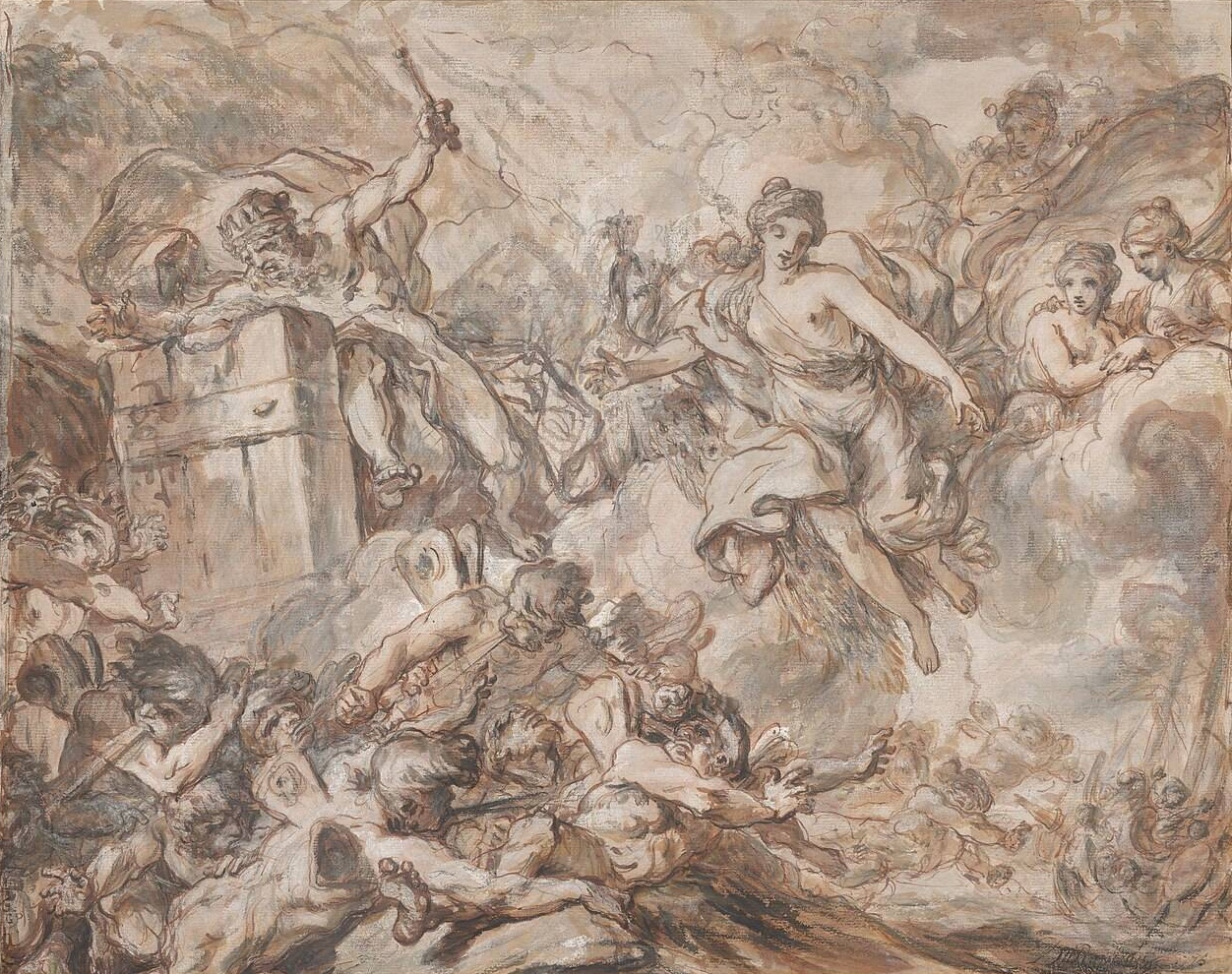 Луи Жан-Жак Дюрамо. Юнона просит Эола освободить ветры. 1775