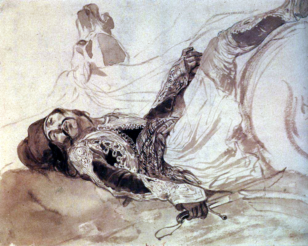 Карл Брюллов. Раненый грек, упавший с лошади. 1835
