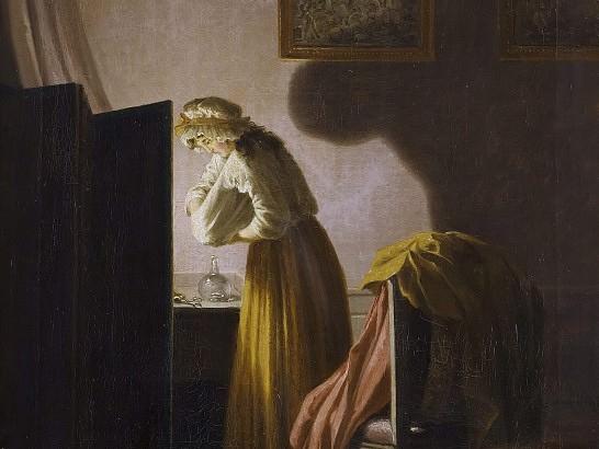 Пер Хиллестрём. Женщина, ловящая блох при свечах (фрагмент)