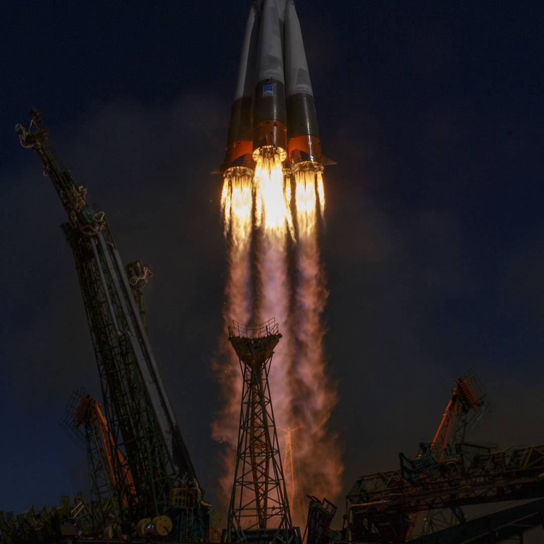 Запуск корабля «Союз МС-10» с двигателями РД-107, использующими керосин в качестве топлива, в качестве окислителя — жидкий кислород. 11 октября 2018 г.