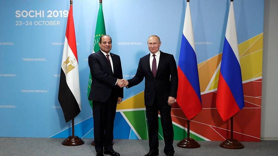 стреча с Президентом Арабской Республики Египет, Председателем Африканского союза, сопредседателем саммита Россия — Африка Абдельфаттахом Сиси