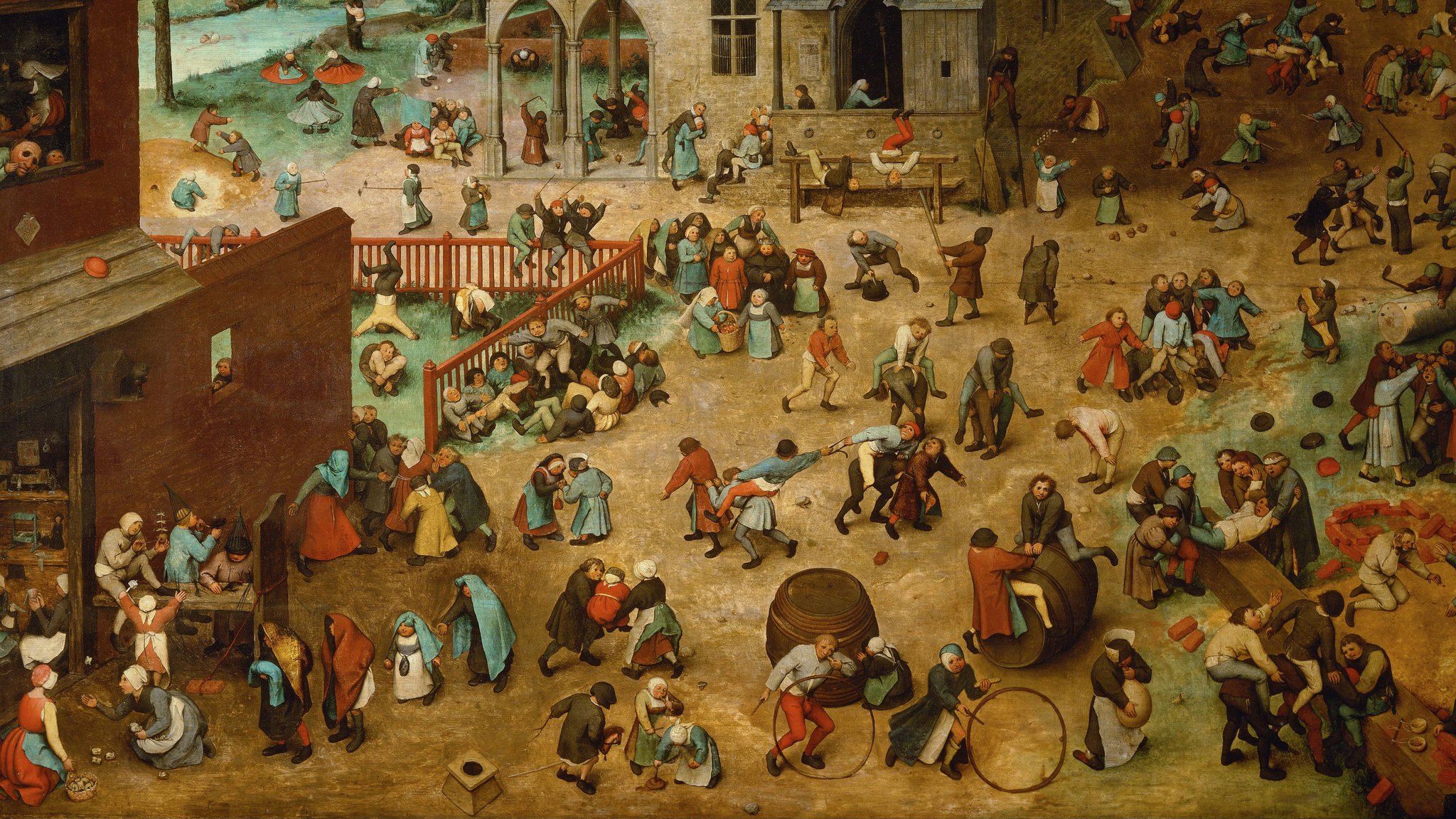 Питер Брейгель Старший. Детские игры (фрагмент). 1560 год.
