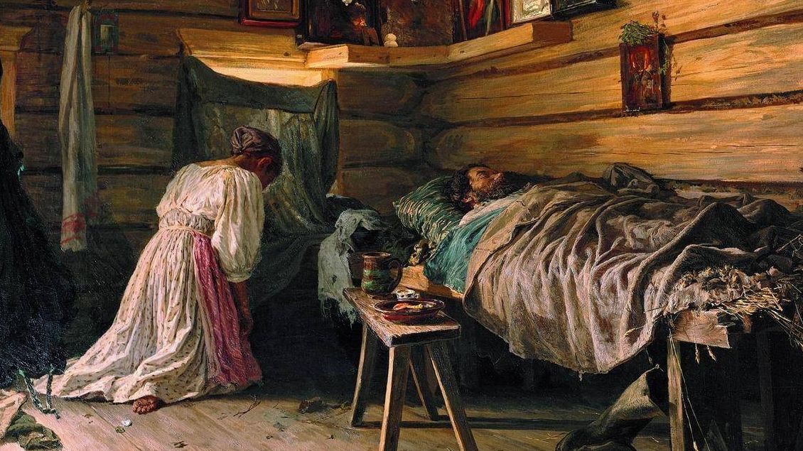 Василий Максимов. Больной муж. 1881 год.