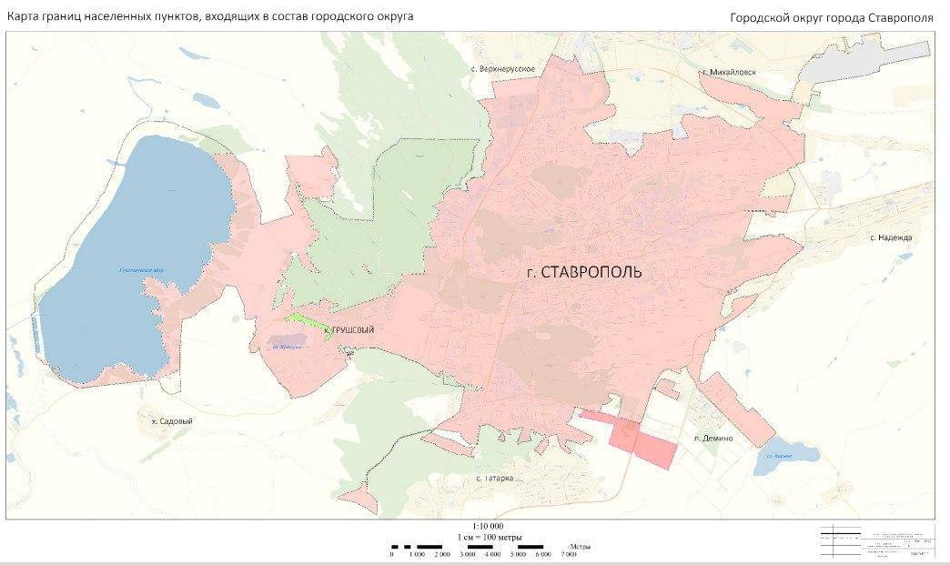 Карта новых границ Ставрополя