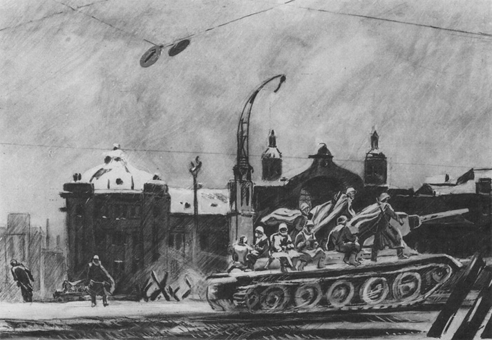 Александр Дейнека. Танки идут на фронт. 1946