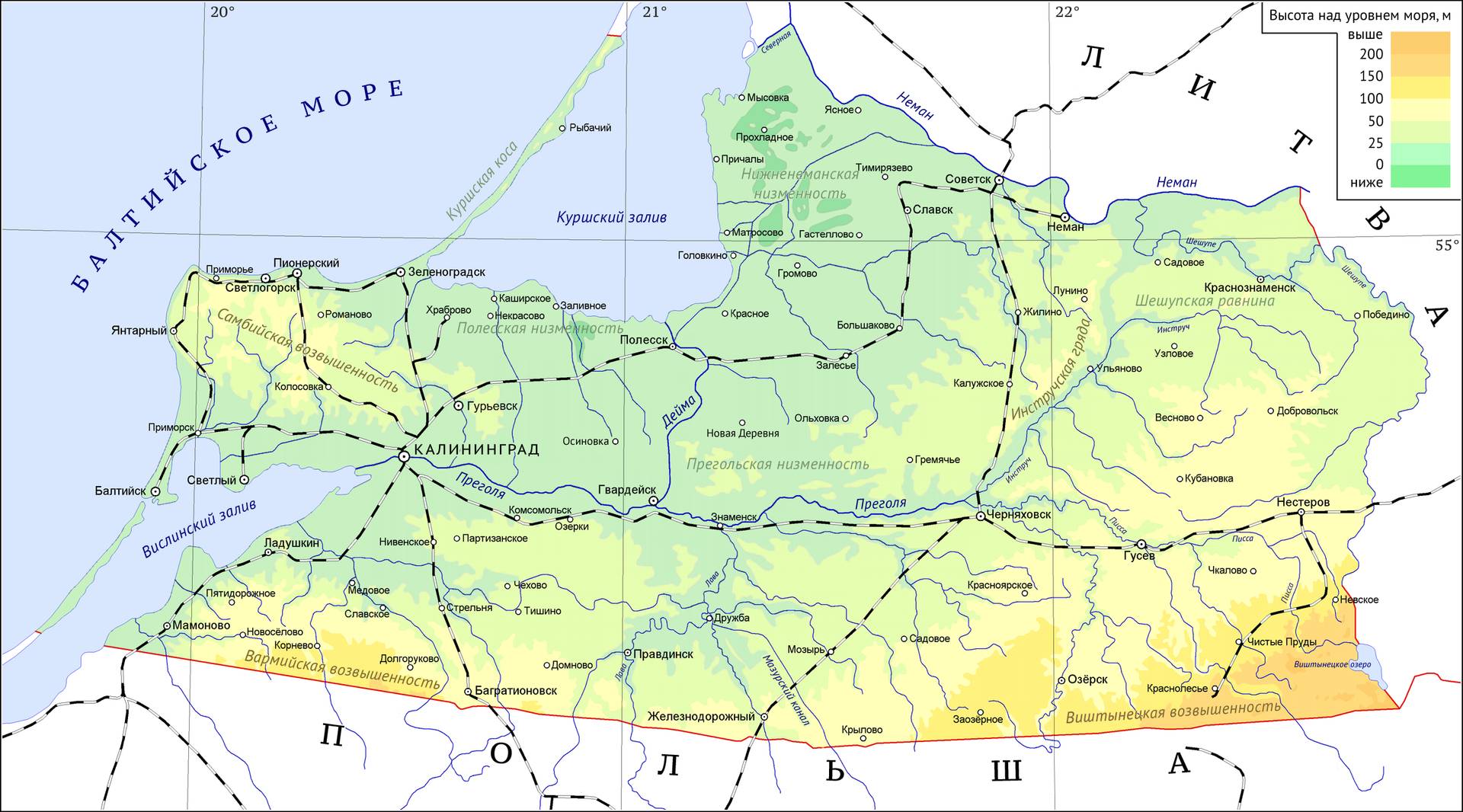 Карта Калининградской области