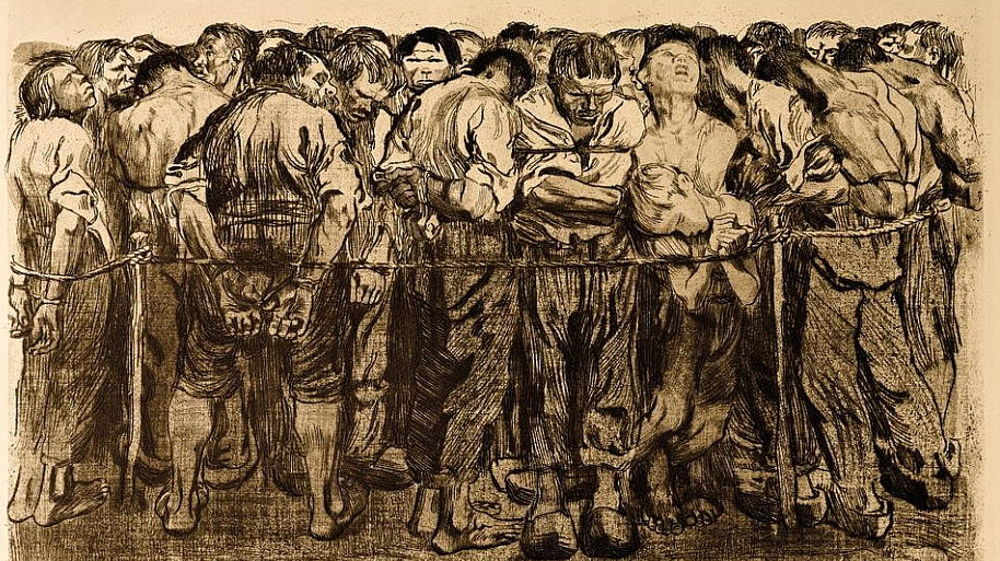 Катэ Кольвиц. Заключенные. 1908
