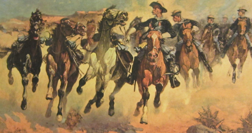 Фредерик Ремингтон. Спешиться! Каждый четвертый — коновод