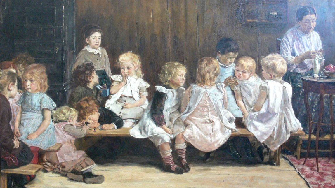 Макс Либерман. Детский сад в Амстердаме. 1880