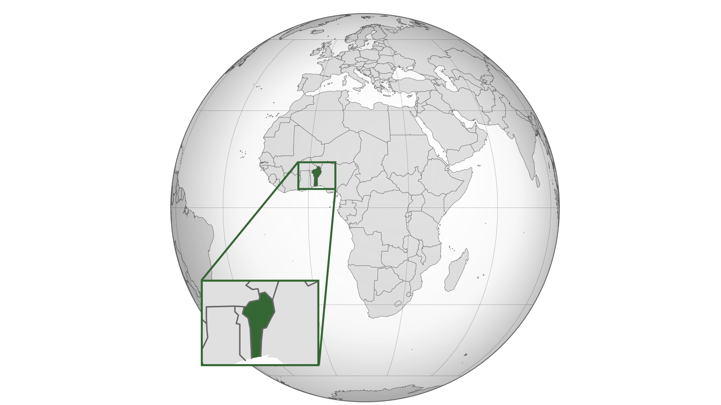 Бенин на карте мира