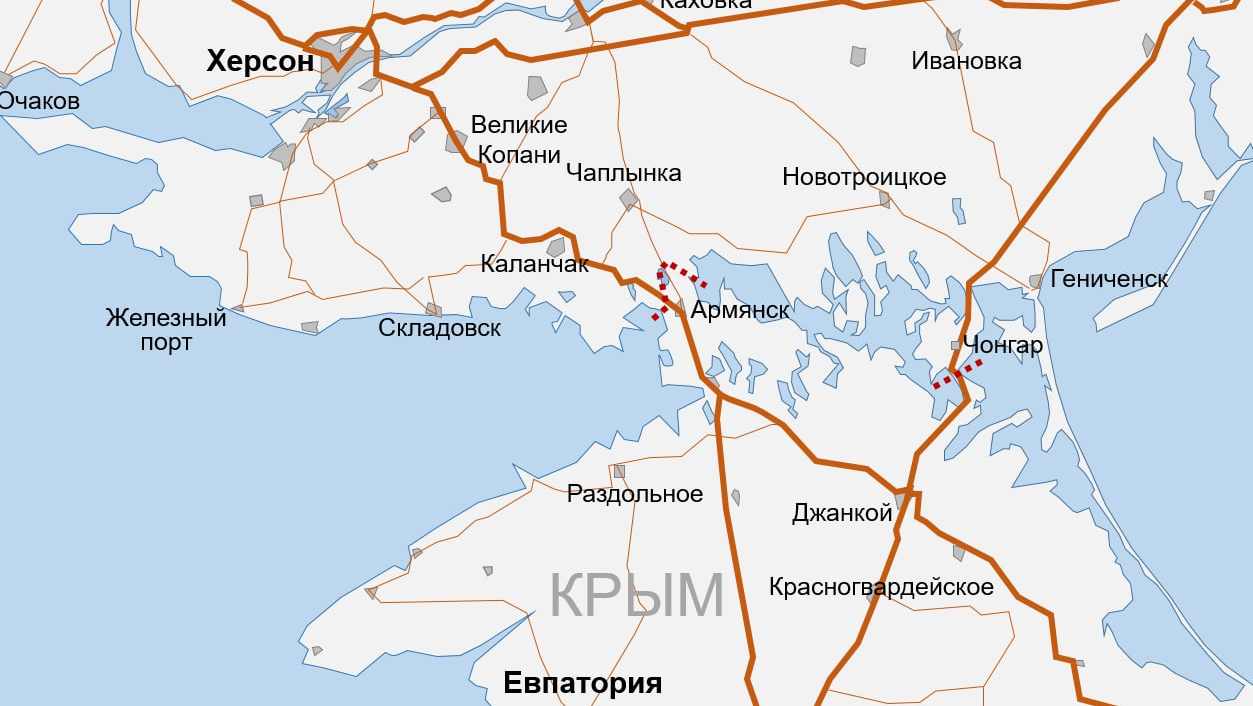 Карта Херсон-Крым