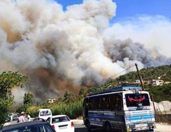 Лесной пожар в горной Латакии