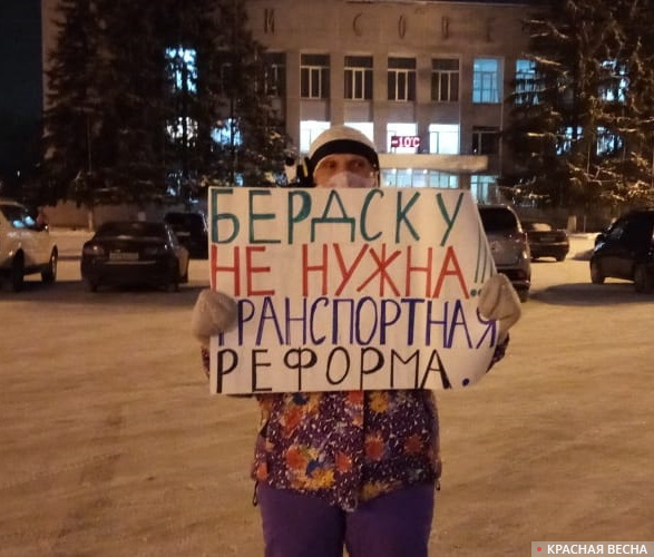 Пикет против транспортной реформы г. Бердск
