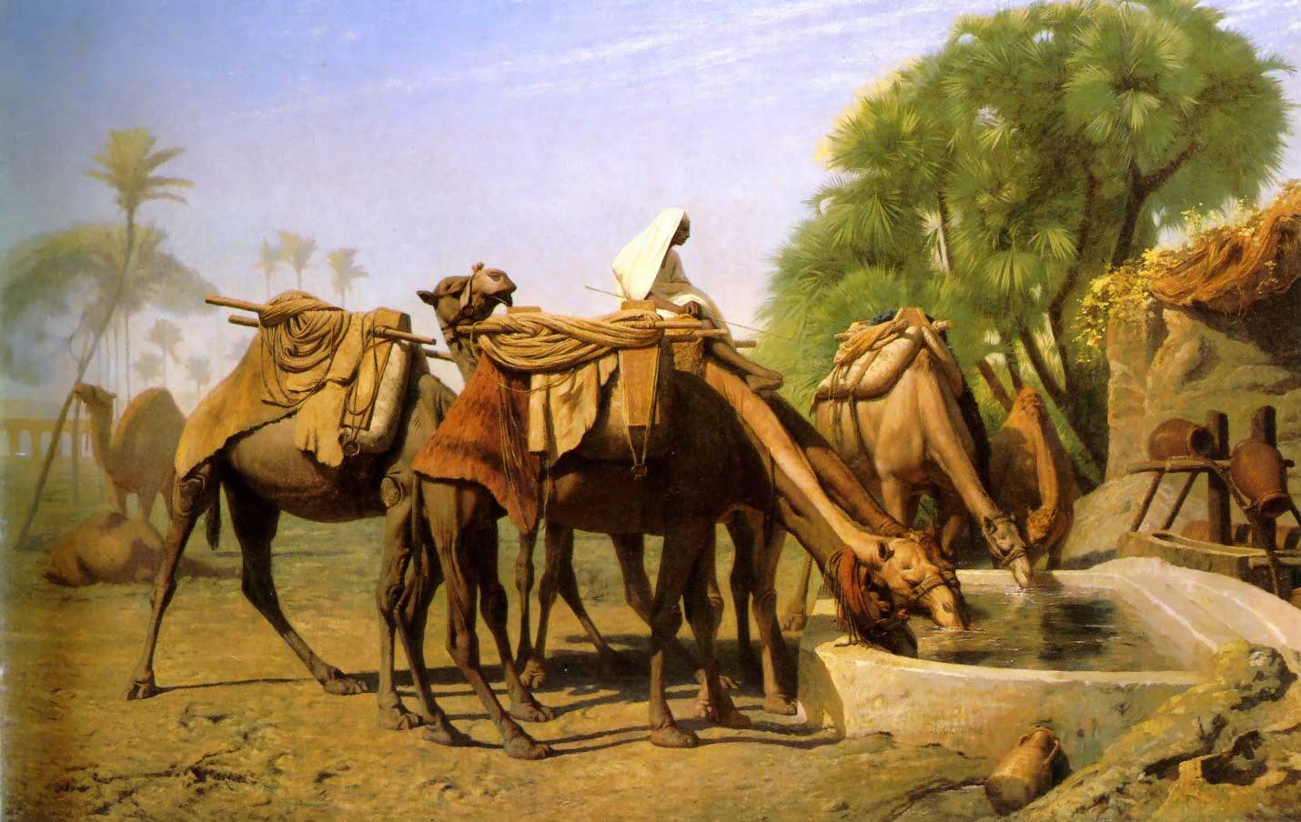Жан-Леон Жером. Верблюды у фонтана. XIX в.
