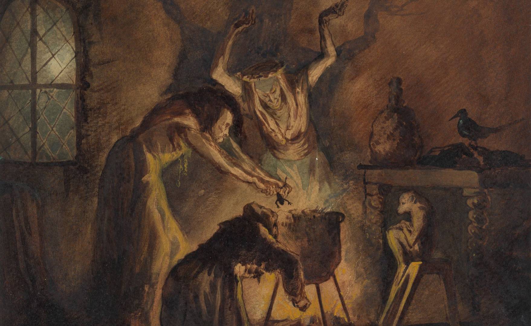 Георг Каттермол. Сцена трех ведьм из шекспировского Макбета. (фрагмент) 1840