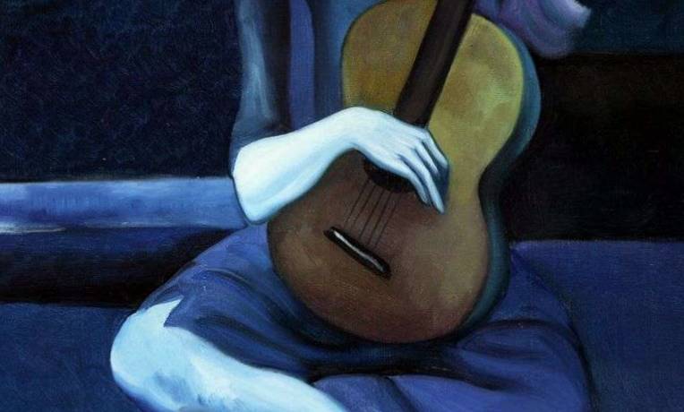 Пабло Пикассо. Старый гитарист (фрагмент). 1903