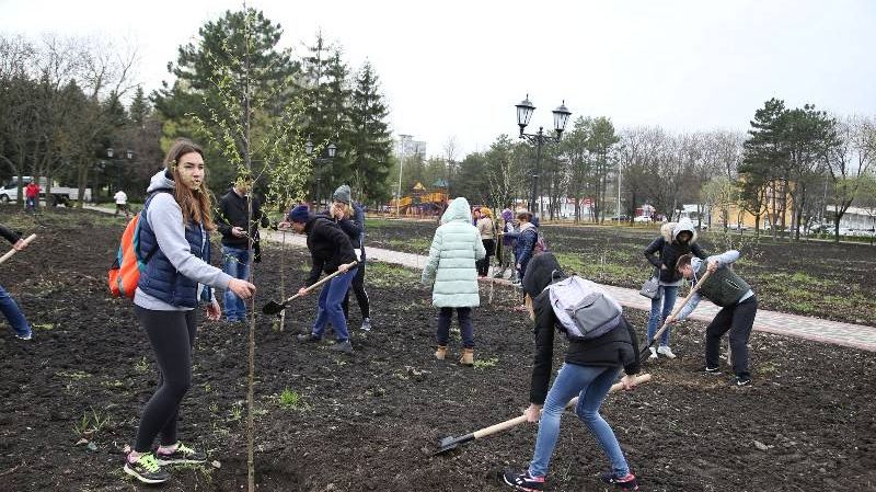 Жители Пятигорска садят березы в память о погибших в Кемерово