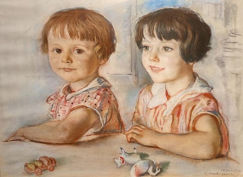 З. Е. Серебрякова. Портрет детей с игрушками. 1927