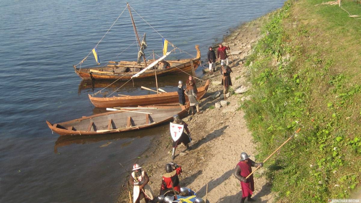 Высадка шведов на берег Невы. Усть-Ижора. 27.07.2019