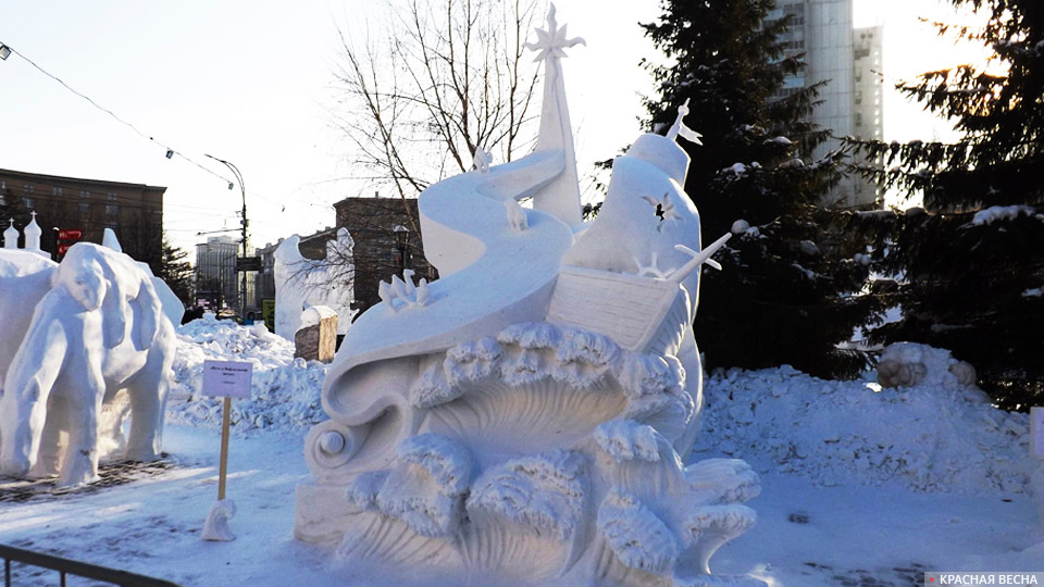 XXI Сибирский фестиваль снежной скульптуры. Скульптура «Путь к Вифлеемской звезде»