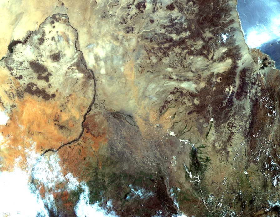 Наводнение в Судане в 2020 году, снимок из космоса