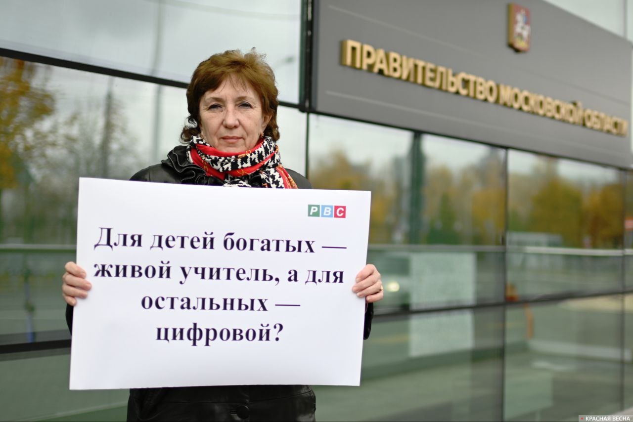 Одиночный пикет РВС у здания правительства Московской области