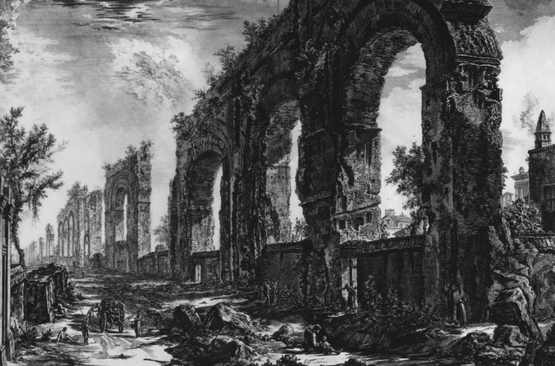 Джованни Баттиста Пиранези. Руины акведука Нерона (фрагмент). 1775