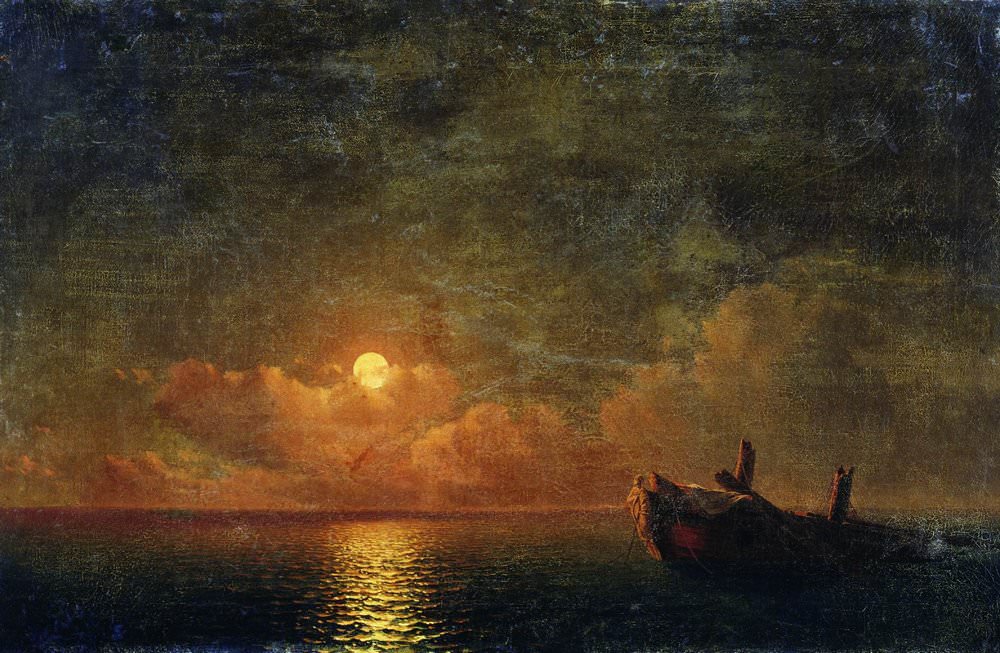 Иван Айвазовский. Лунная ночь. Разбитый корабль. 1871