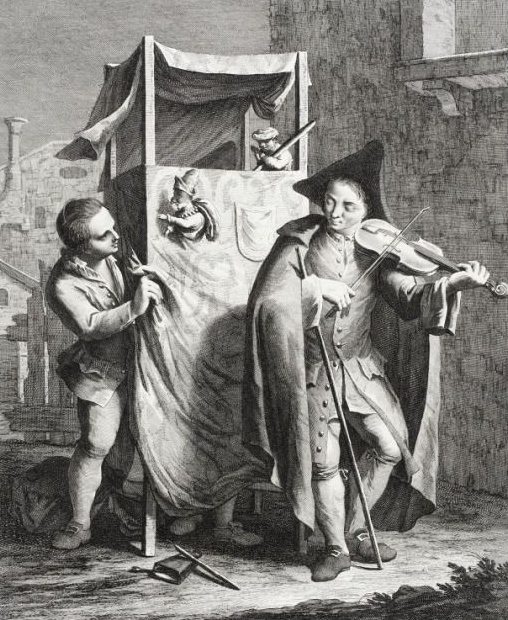Джованни Вольпато. Кукольный театр». Гравюра. Около 1770