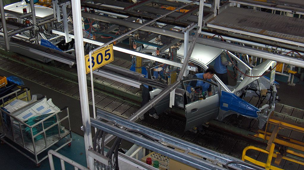 Сборочная линия на заводе Hyundai Motor