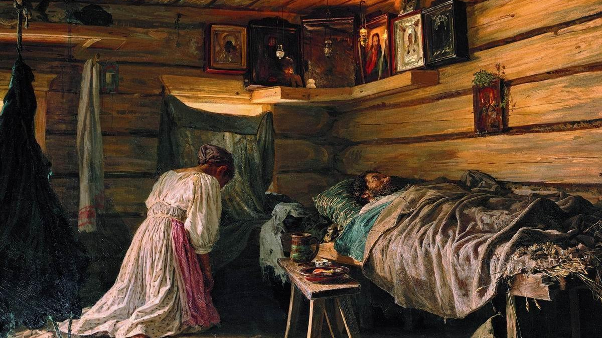 Василий Максимов. Больной муж (фрагмент). 1881