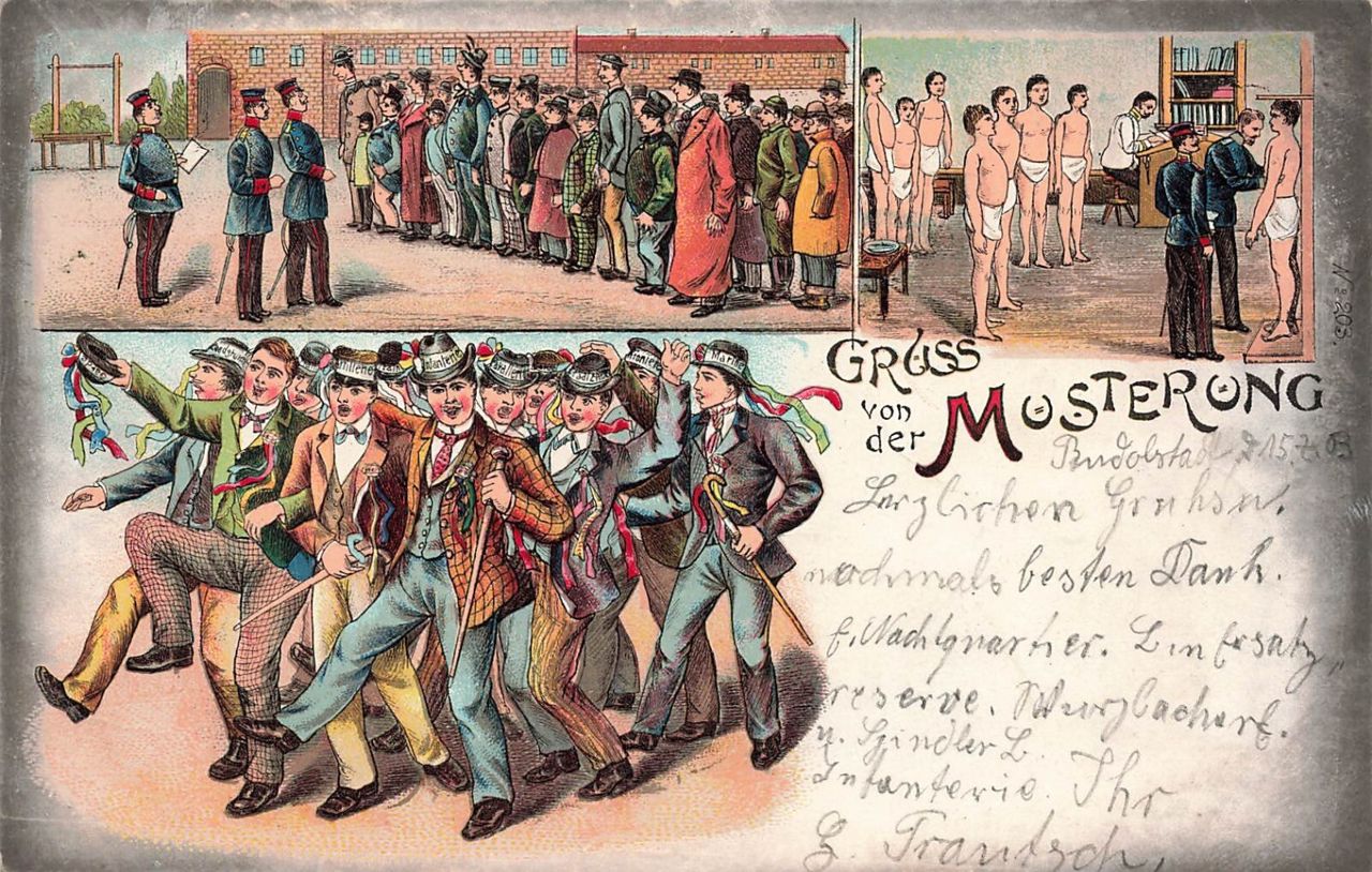 Открытка, посвященная мобилизации в Германии. 1903 год