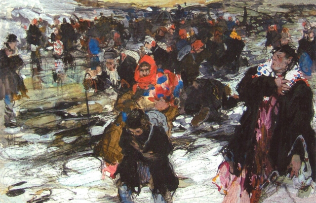 Николай Фешин. Беженцы. 1990