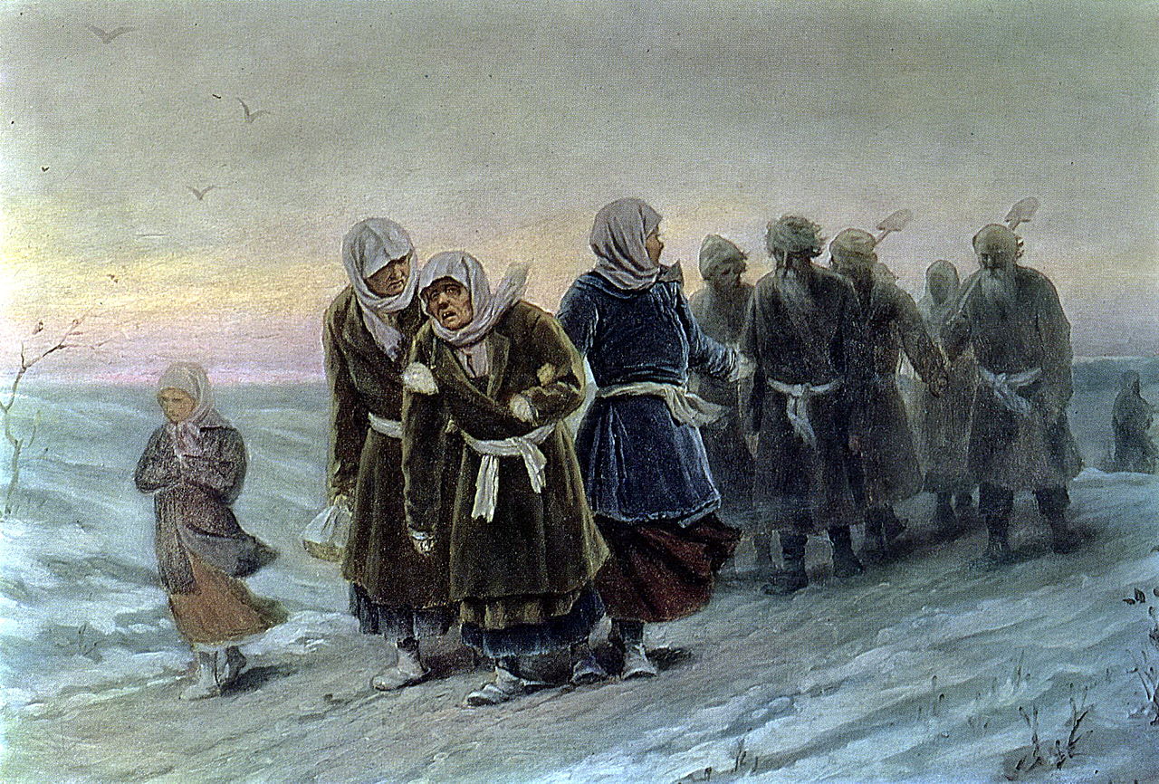 Василий Перов. Возвращение крестьян с похорон зимою. 1880