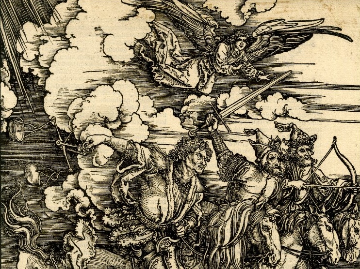 Альбрехт Дюрер. Четыре всадника Апокалипсиса (фрагмент). 1498
