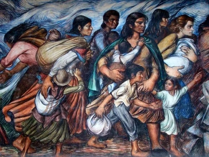 Fragment of the mural Education in Peru