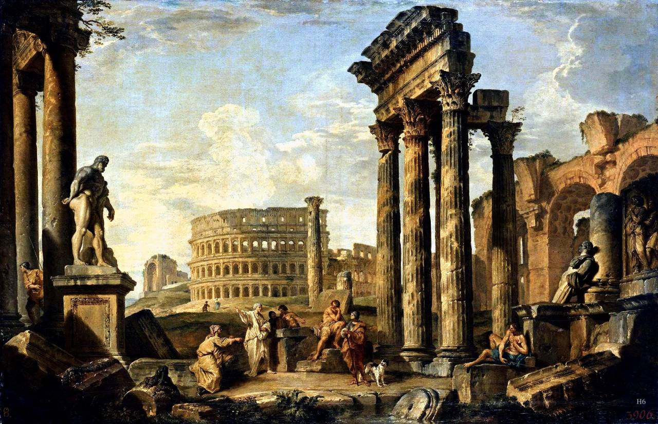 Джованни Паоло Панини. Проповедь апостола среди римских руин. 1740