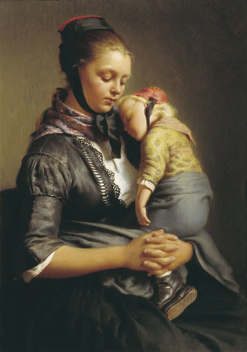 Герард Рейтерн.Немецкая крестьянка с ребенком. 1843