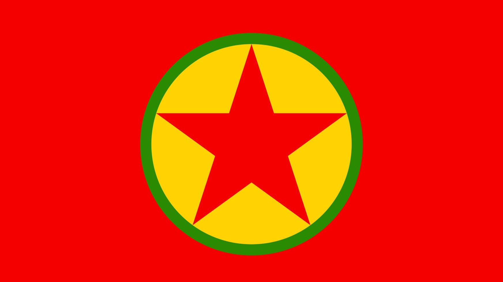 Флаг Рабочей партией Курдистана (РПК).