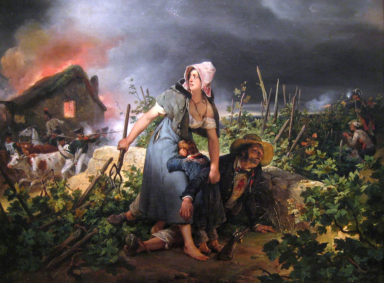 Орас Верне. Сцена из 1814 года (Русские солдаты и казаки во французской деревне). 1826
